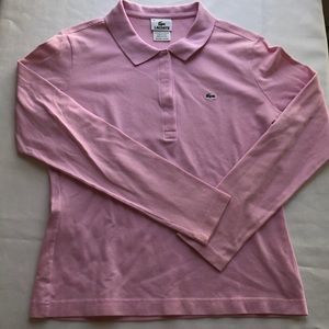 Pink Lacoste long sleeve shirt